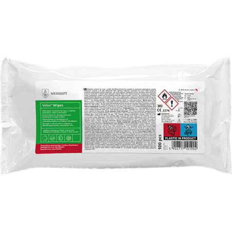 Recharge 100 lingettes désinfectantes pour surfaces médicales