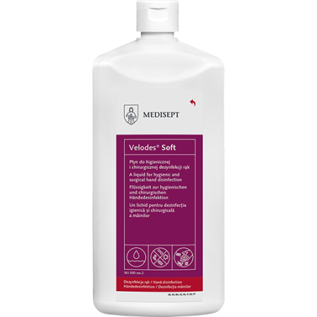 Velodes® Soft – Solution hydroalcoolique douce pour la désinfection hygiénique et chirurgicale des mains