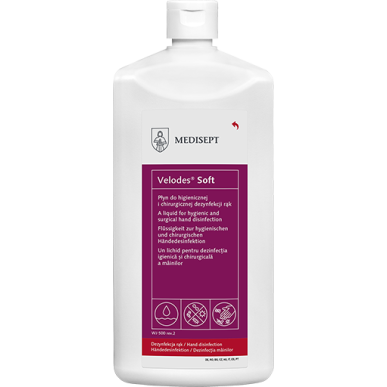 Velodes® Soft – Solution hydroalcoolique douce pour la désinfection hygiénique et chirurgicale des mains
