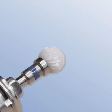 fraise boule avec revêtement zircone pour acrylque, PMMA L:3,5 D:4