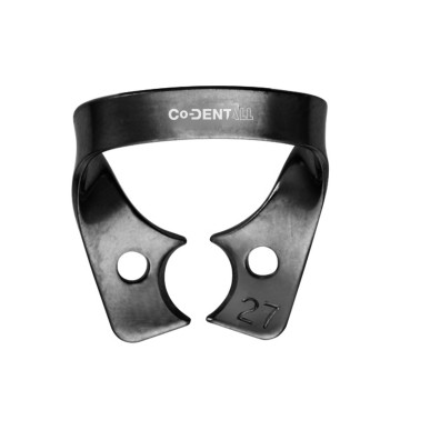 Clamp #27 sans ailette noir – Isolation dentaire pour molaires avec finition anti-reflet